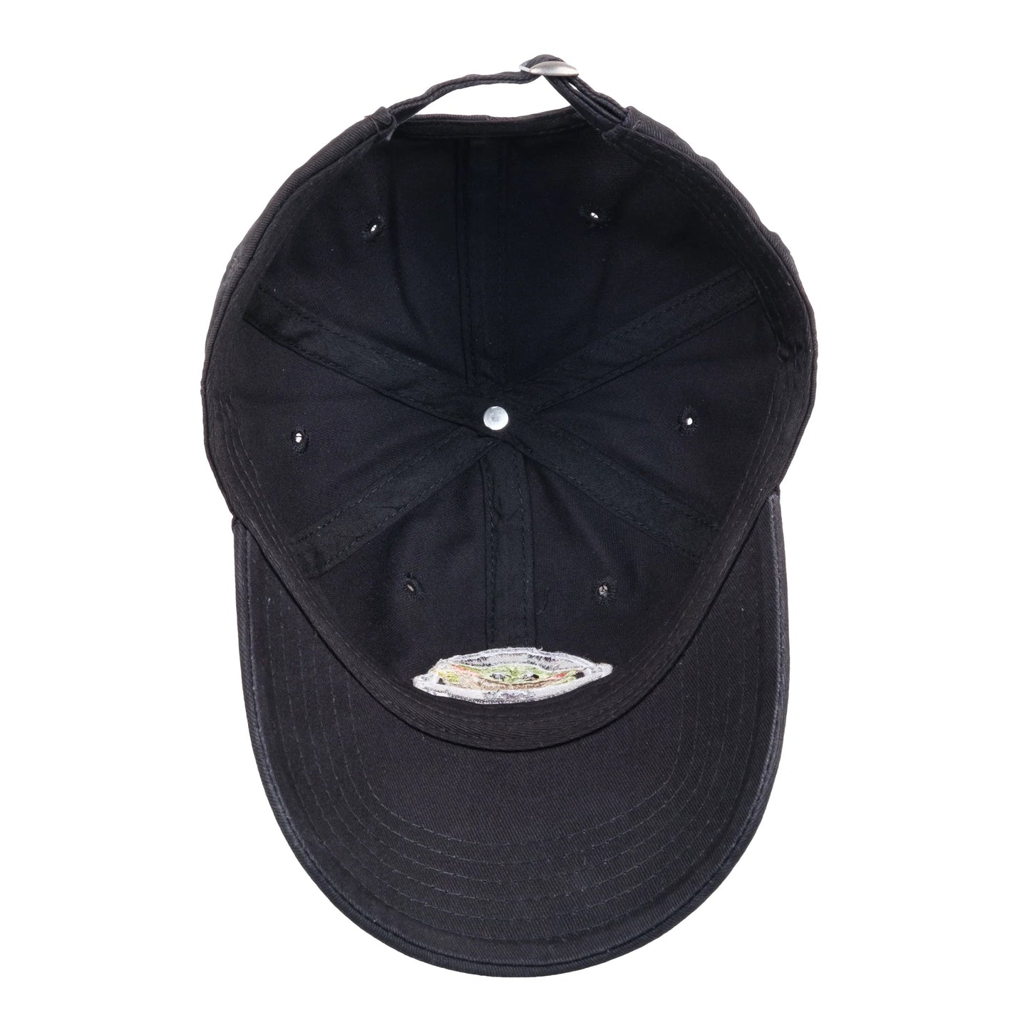 Grogu in hovering pram hat design on plain background
