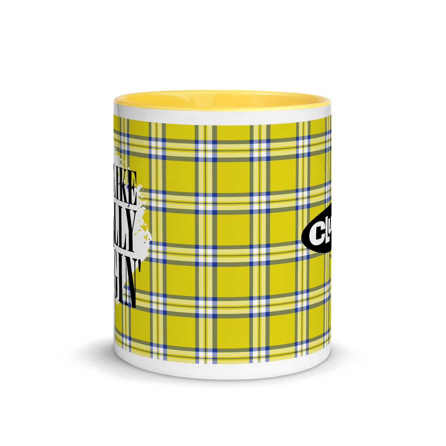 Clueless Yellow Plaid Two-Tone Mug
