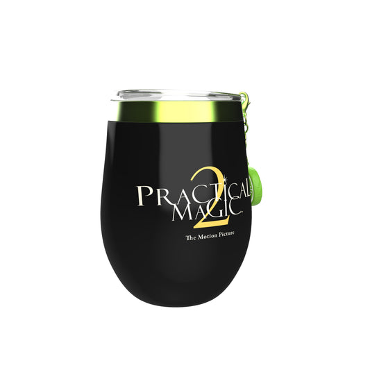 Detailed view of the collector charm attached to the Practical Magic 2 tumbler
