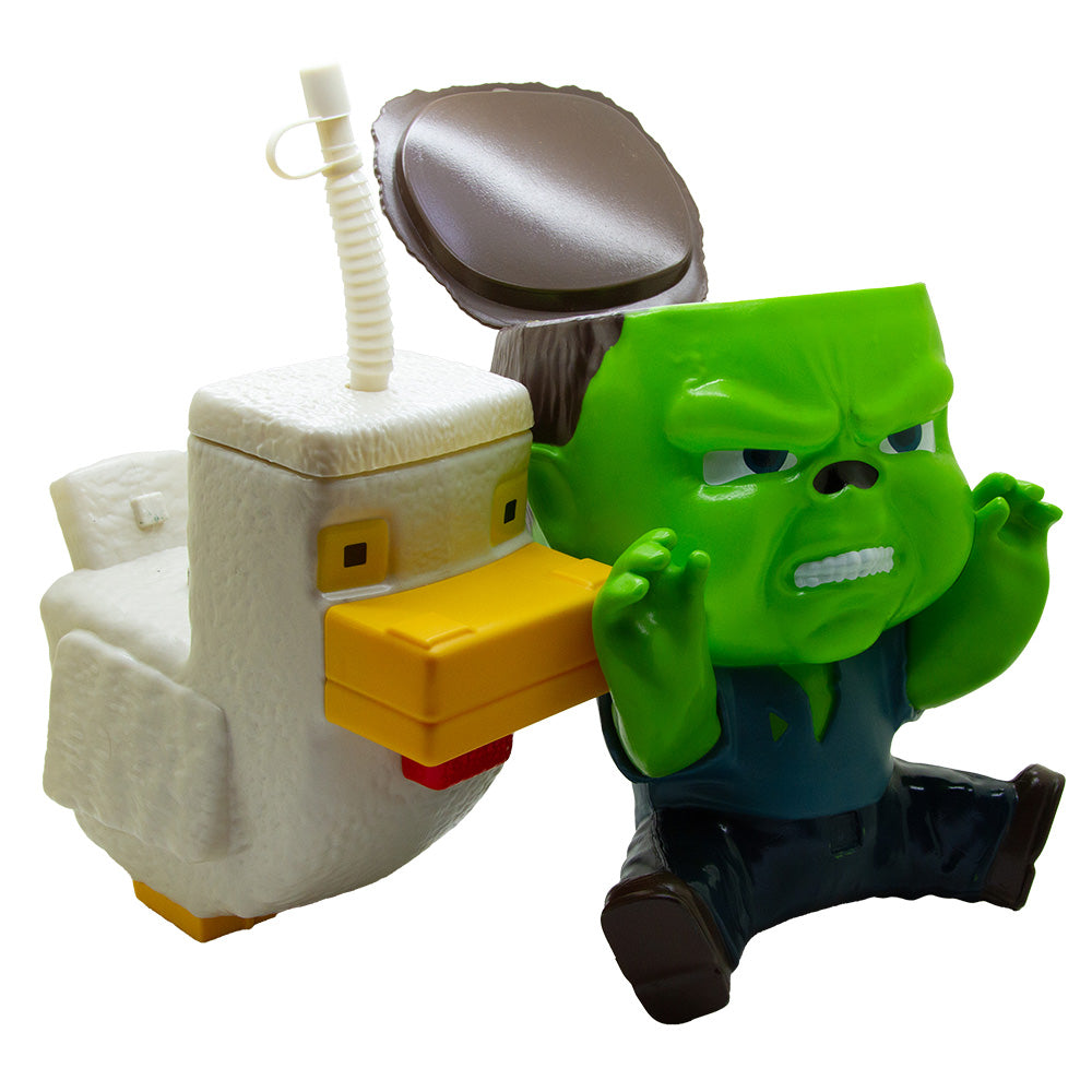 A Minecraft Movie Chicken Jockey Popcorn Bucket Combo