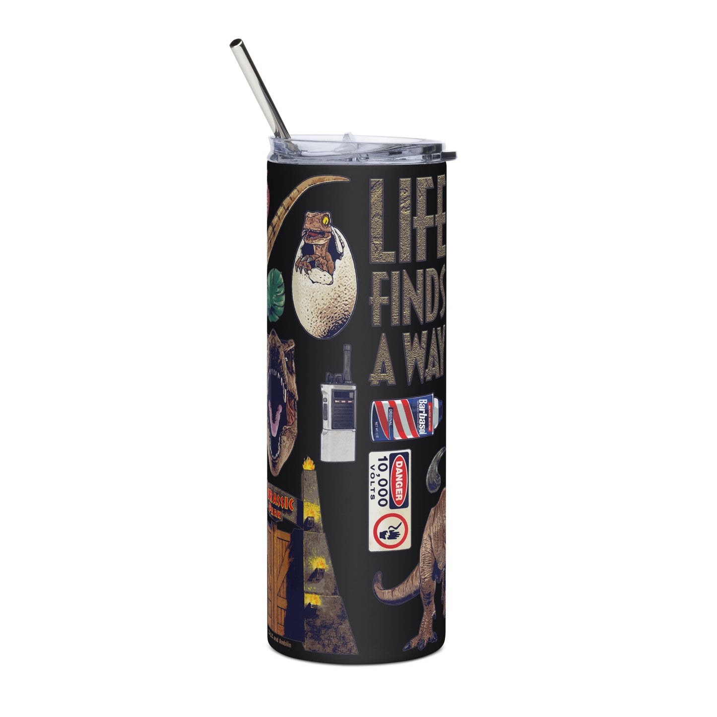 Jurassic Park Icon Collage Tumbler