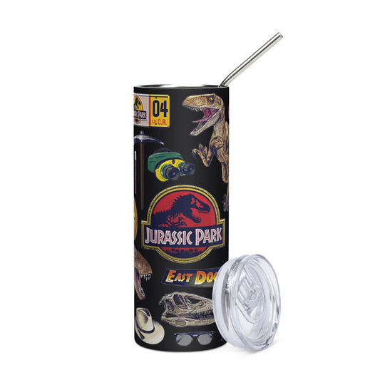 Jurassic Park Icon Collage Stainless Steel Tumbler Black