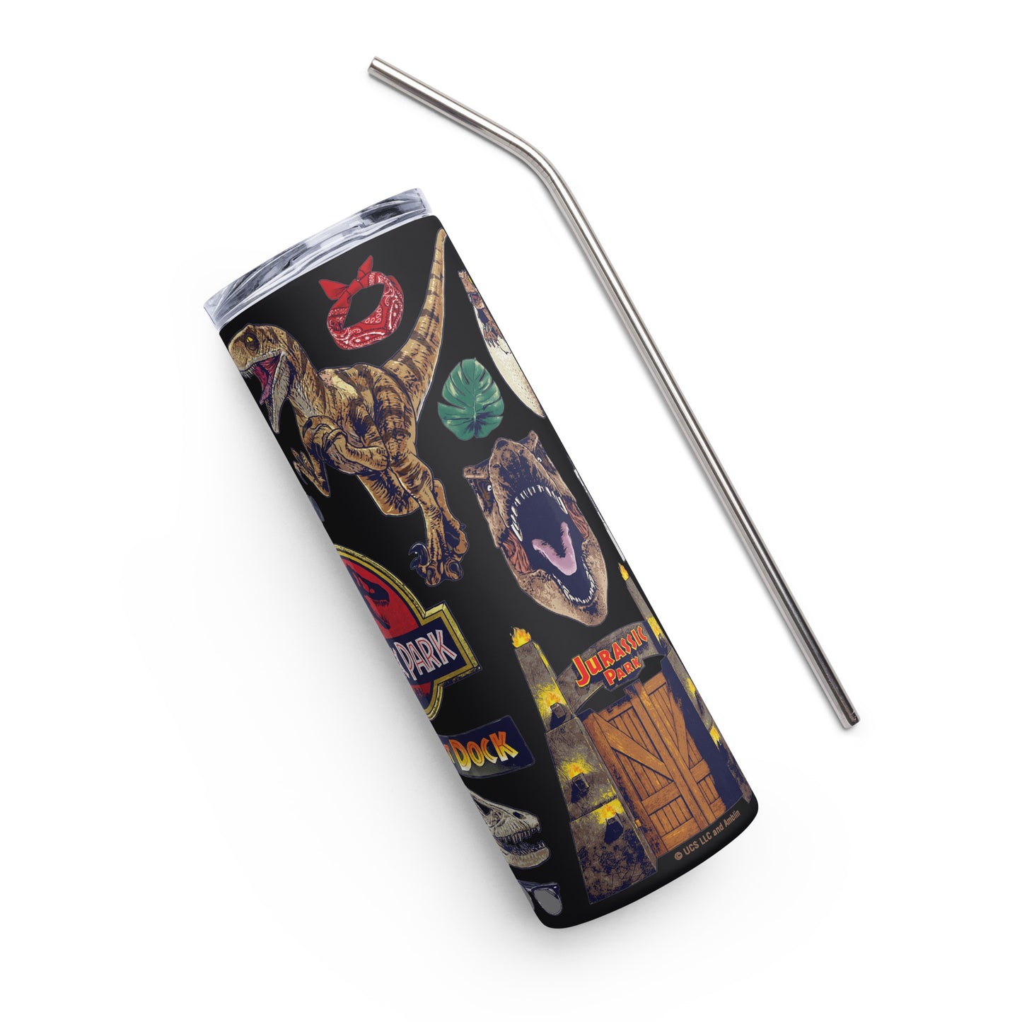 Jurassic Park Icon Collage Tumbler