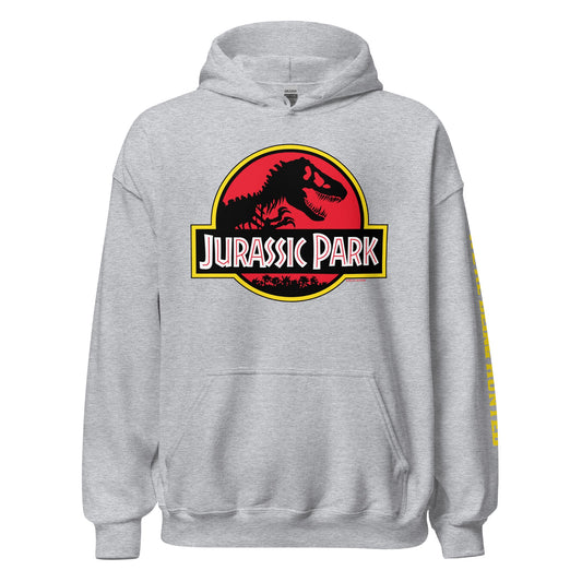 Jurassic Park Logo Unisex Hoodie Grey