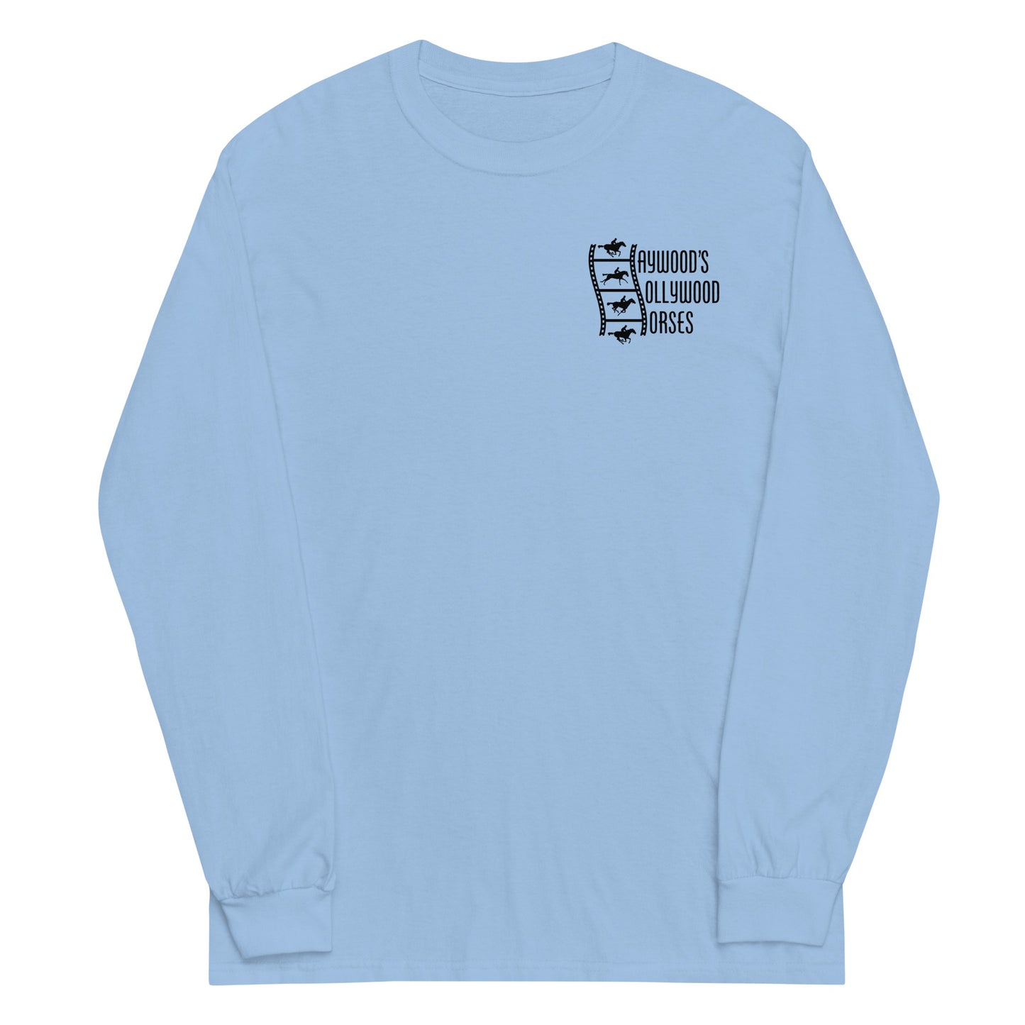 NOPE Haywood's Hollywood Horses Adult Long Sleeve T-Shirt Light Blue