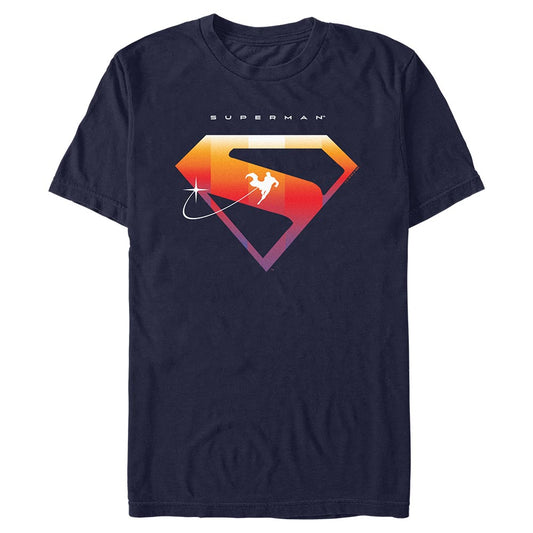 SUPERMAN (2025) Movie Big Shield Logo T-shirt Navy
