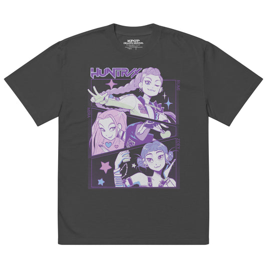 KPop Demon Hunters HUNTR/X Oversized Faded T-Shirt