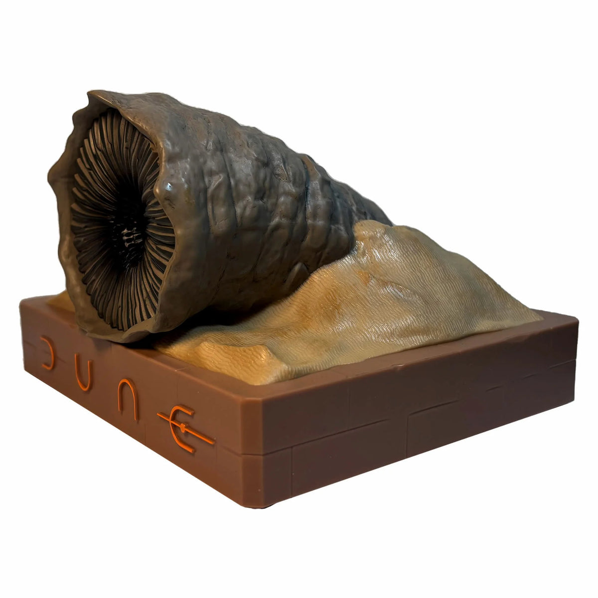 Top-down view highlighting the textured finish of the limestone-styled base