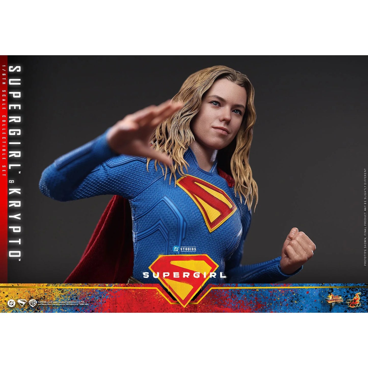 Detailed figure of Krypto the Superdog as featured in the 2026 Supergirl film.