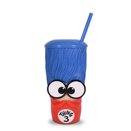 The Cat in the Hat 23oz Grippr Cup front view showing character graphics on plastic drinkware
