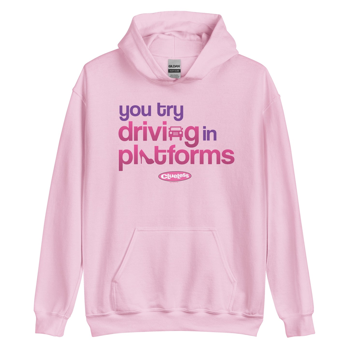 Clueless Driving In Platforms Hooded Sweatshirt Light Pink