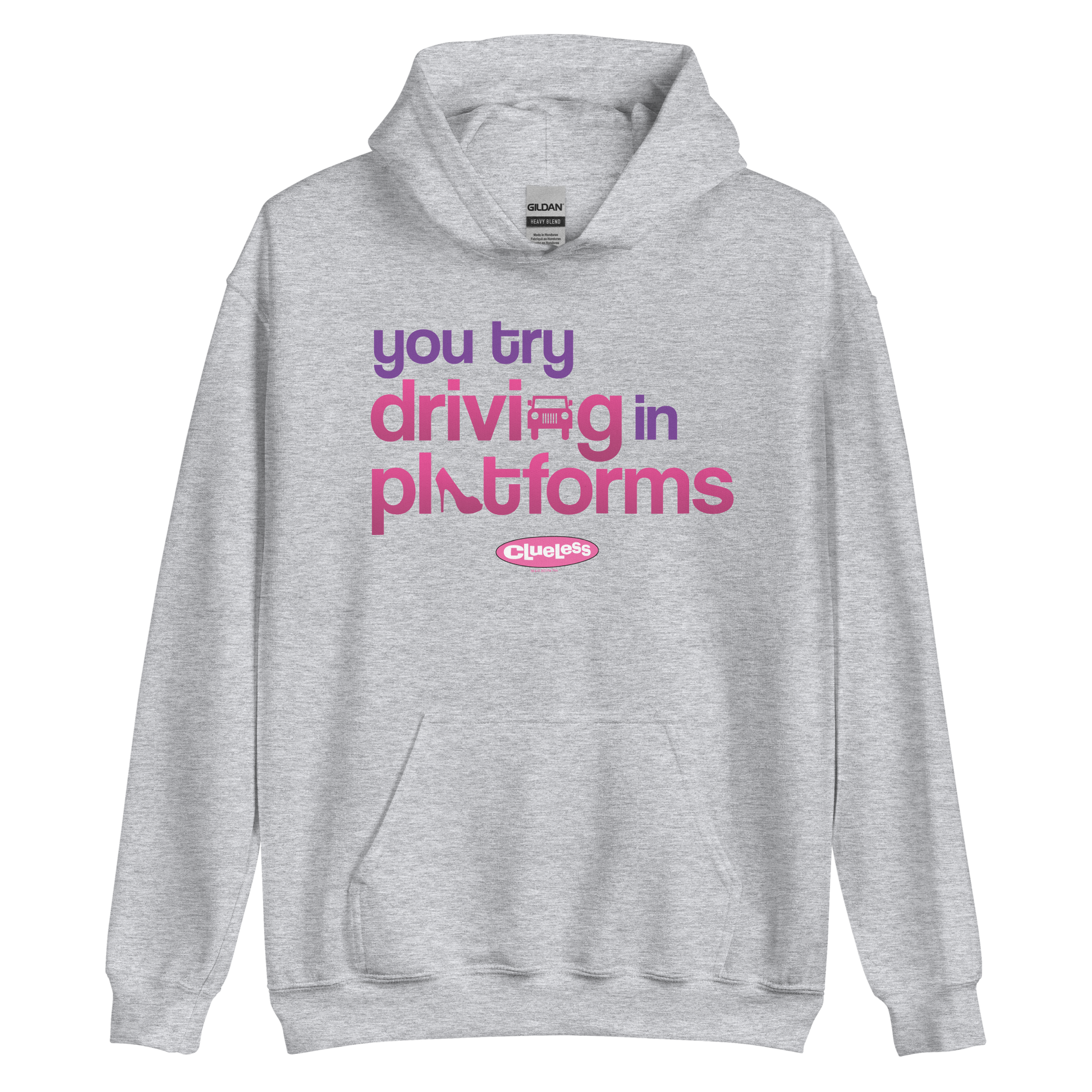 Clueless Driving In Platforms Hooded Sweatshirt Grey