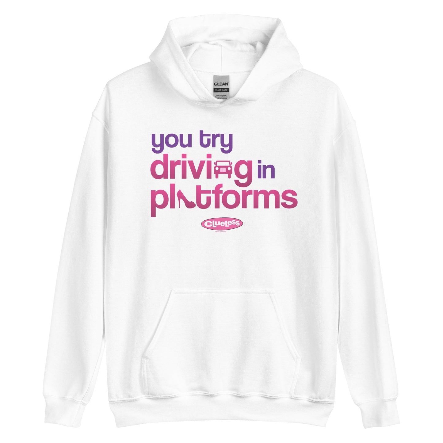 Clueless Driving In Platforms Hooded Sweatshirt White