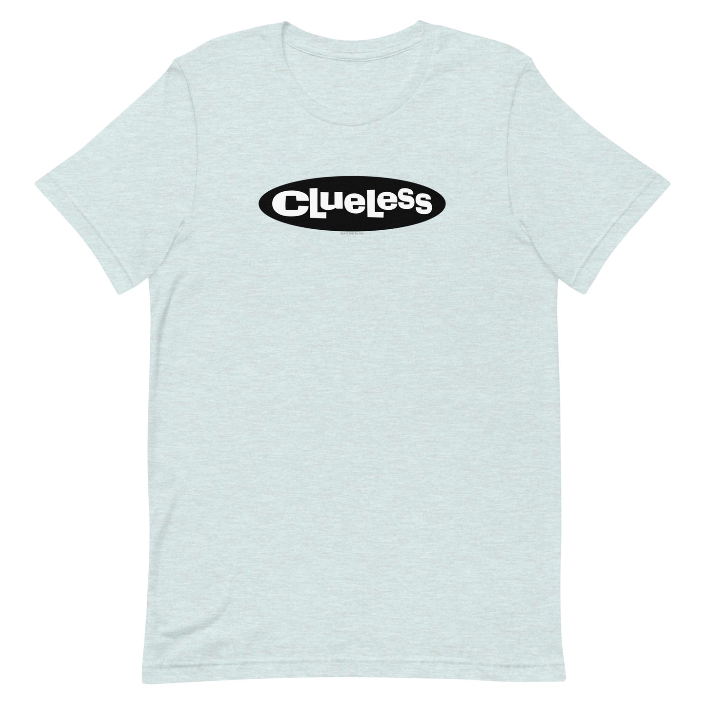 Clueless Logo Adult Short Sleeve T-Shirt Heather Prism Ice Blue