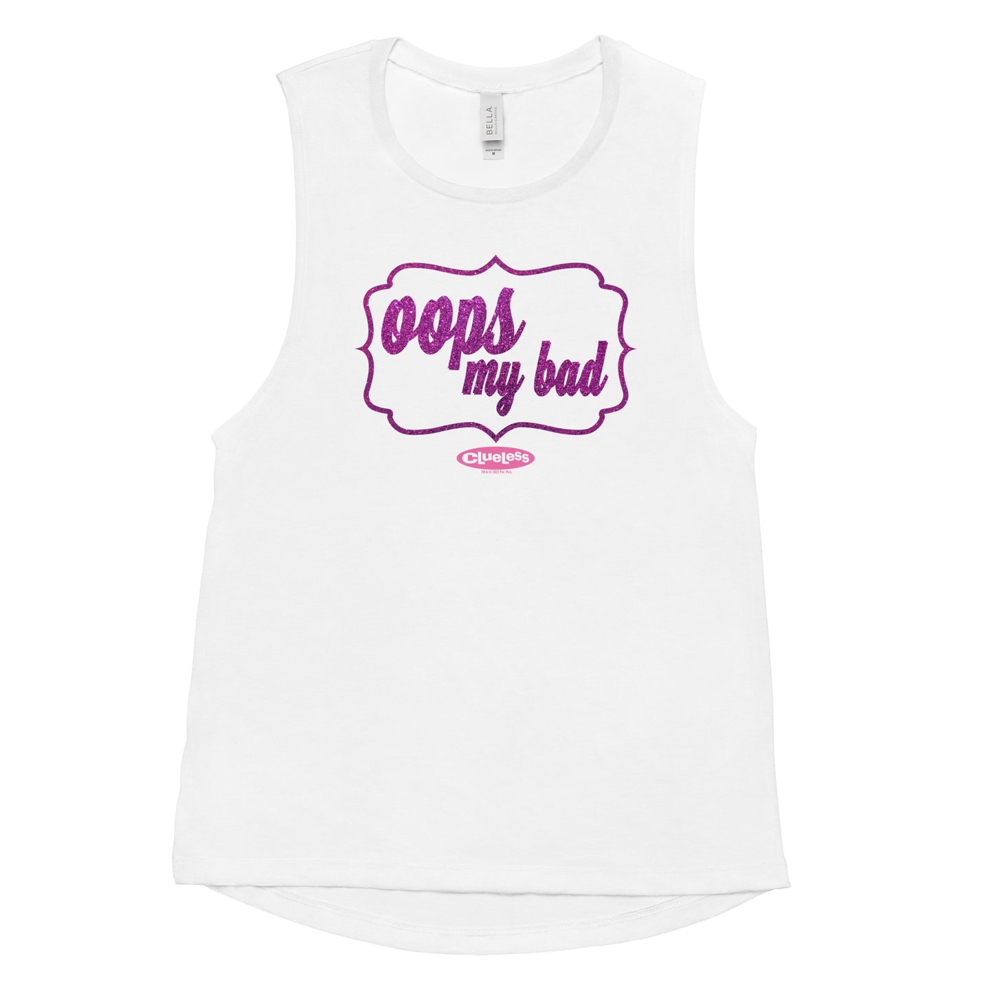 Clueless Oops My Bad Women's Muscle Tank Top White