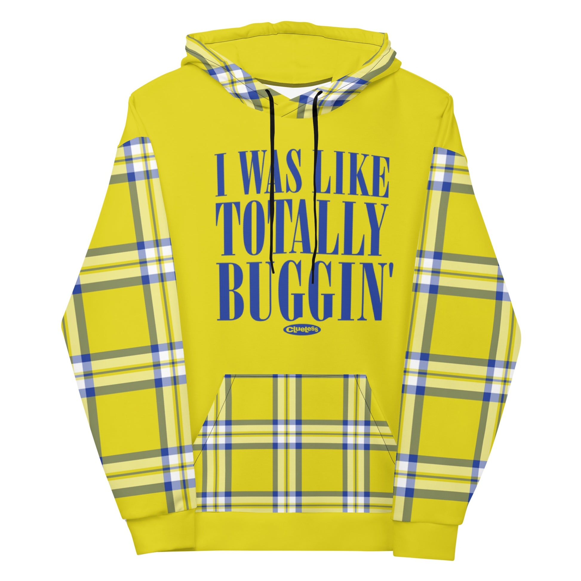 Clueless Yellow Plaid Unisex Hooded Sweatshirt White
