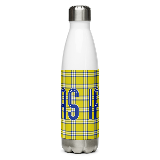 Clueless Yellow Plaid Stainless Steel Water Bottle White