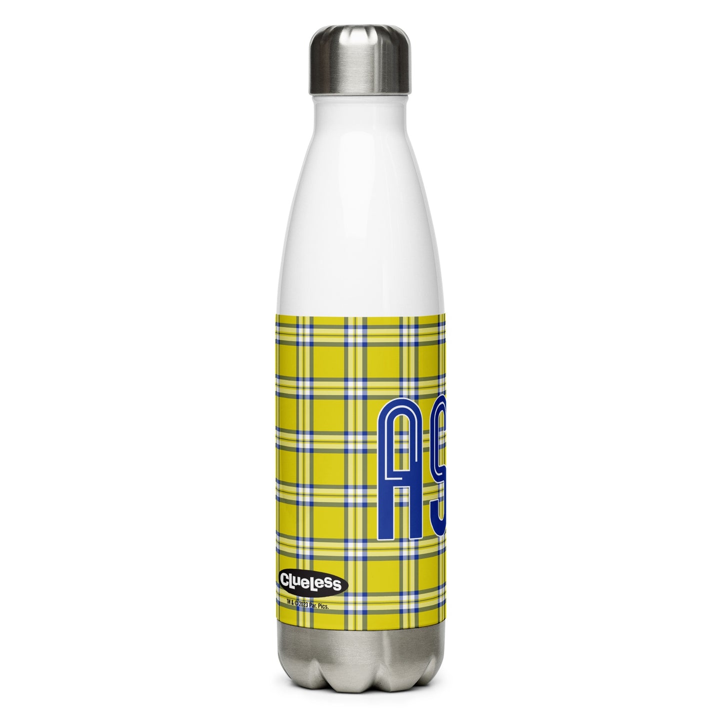 Clueless Yellow Plaid Stainless Steel Water Bottle