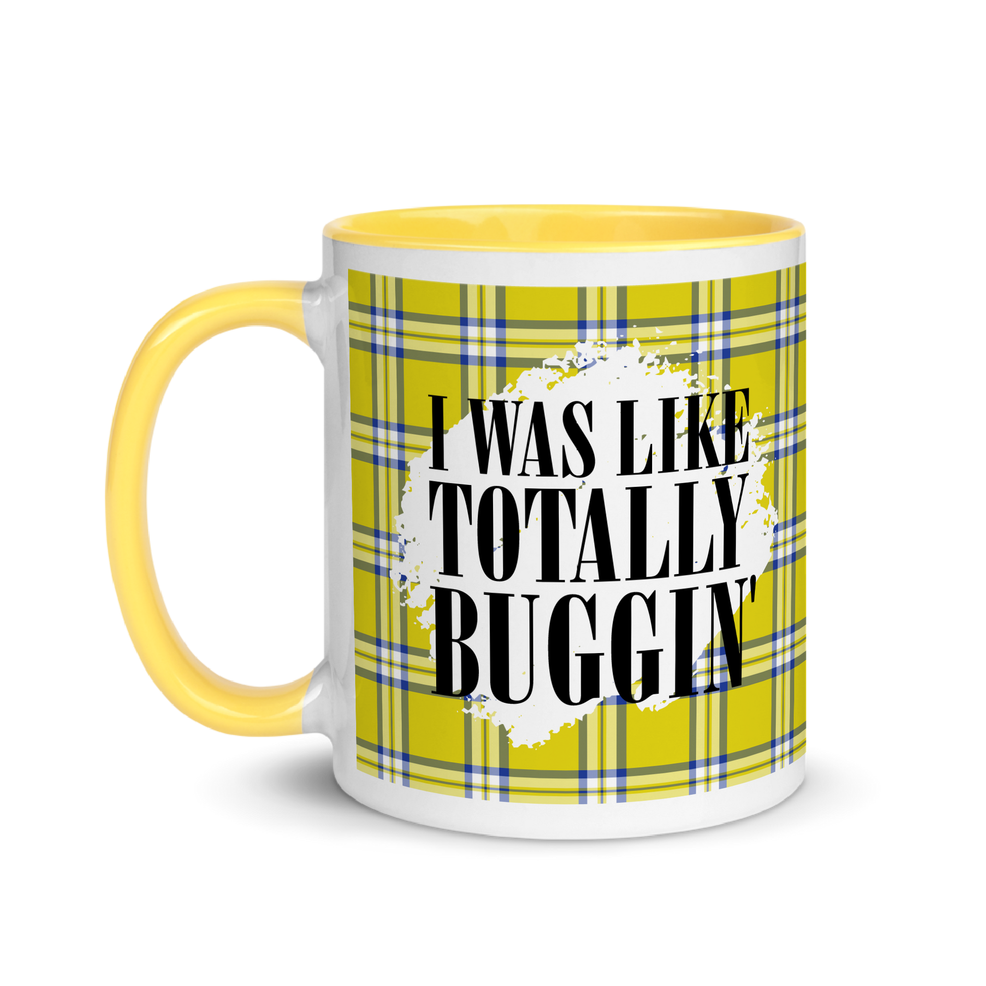 Clueless Yellow Plaid Two-Tone Mug 11 oz