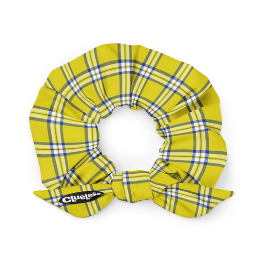 Clueless Yellow Plaid Scrunchie White