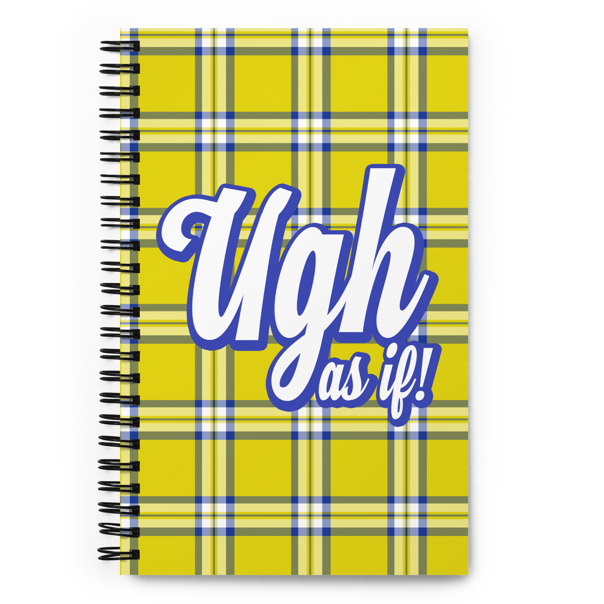 Clueless Yellow Plaid Spiral Notebook