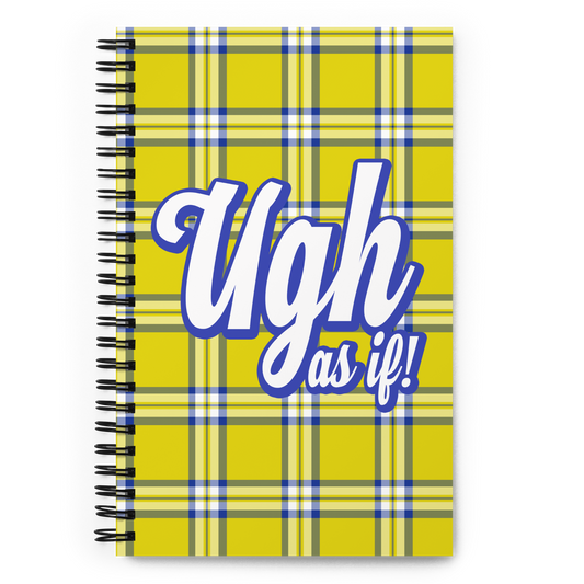 Clueless Yellow Plaid Spiral Notebook