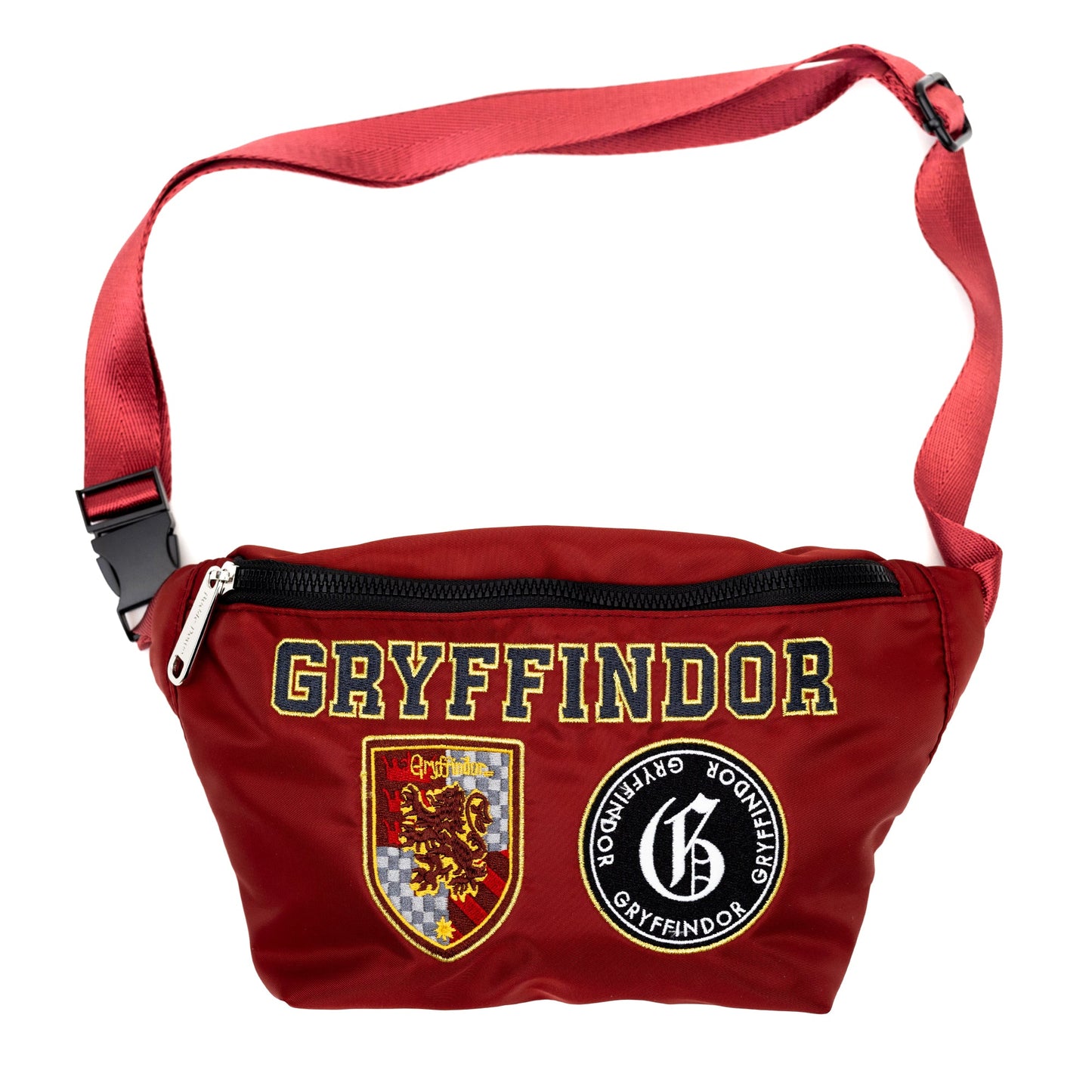 Harry Potter Buckle-Down burgundy fanny pack with house patches