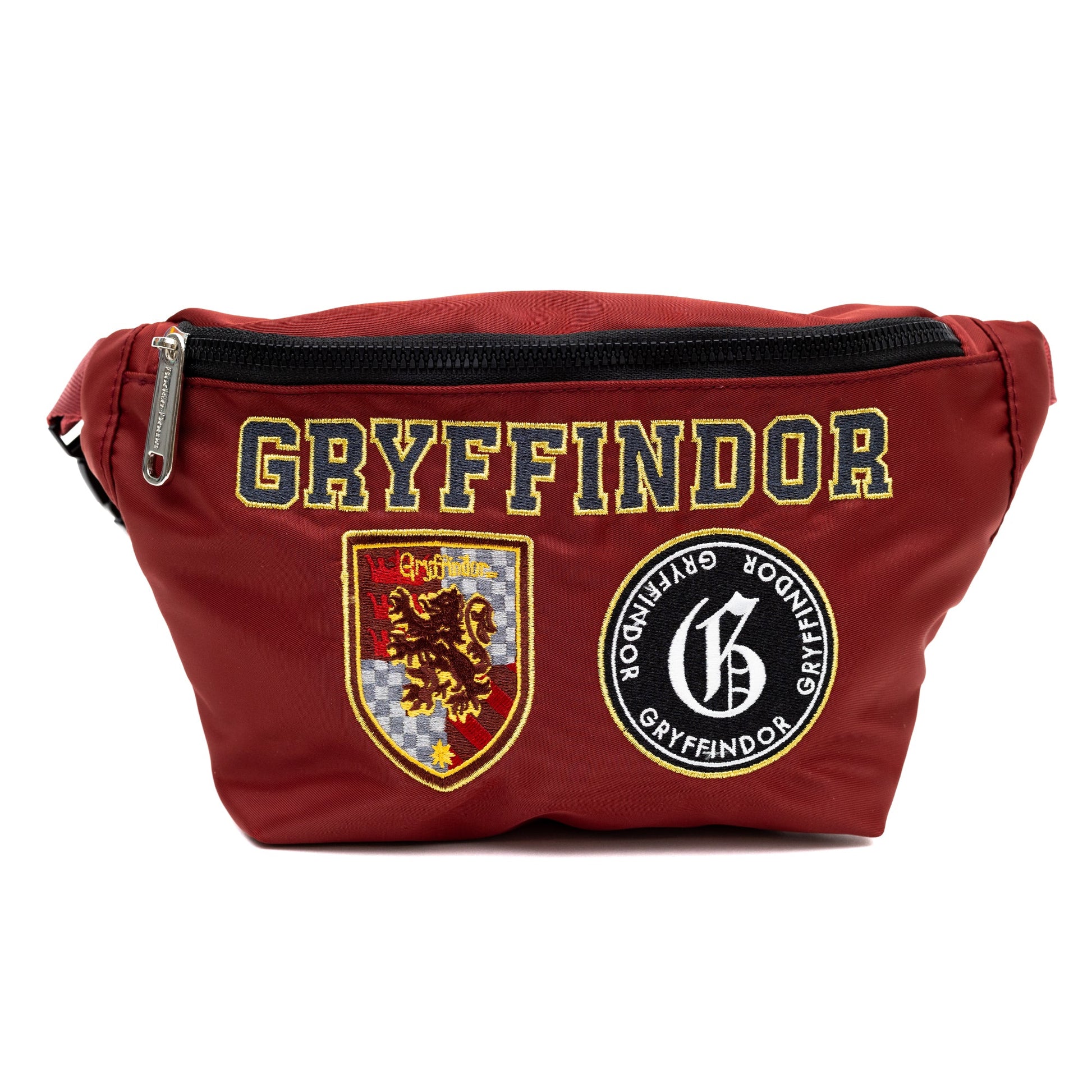 Harry Potter Gryffindor Patches Embroidered Fanny Pack burgundy canvas