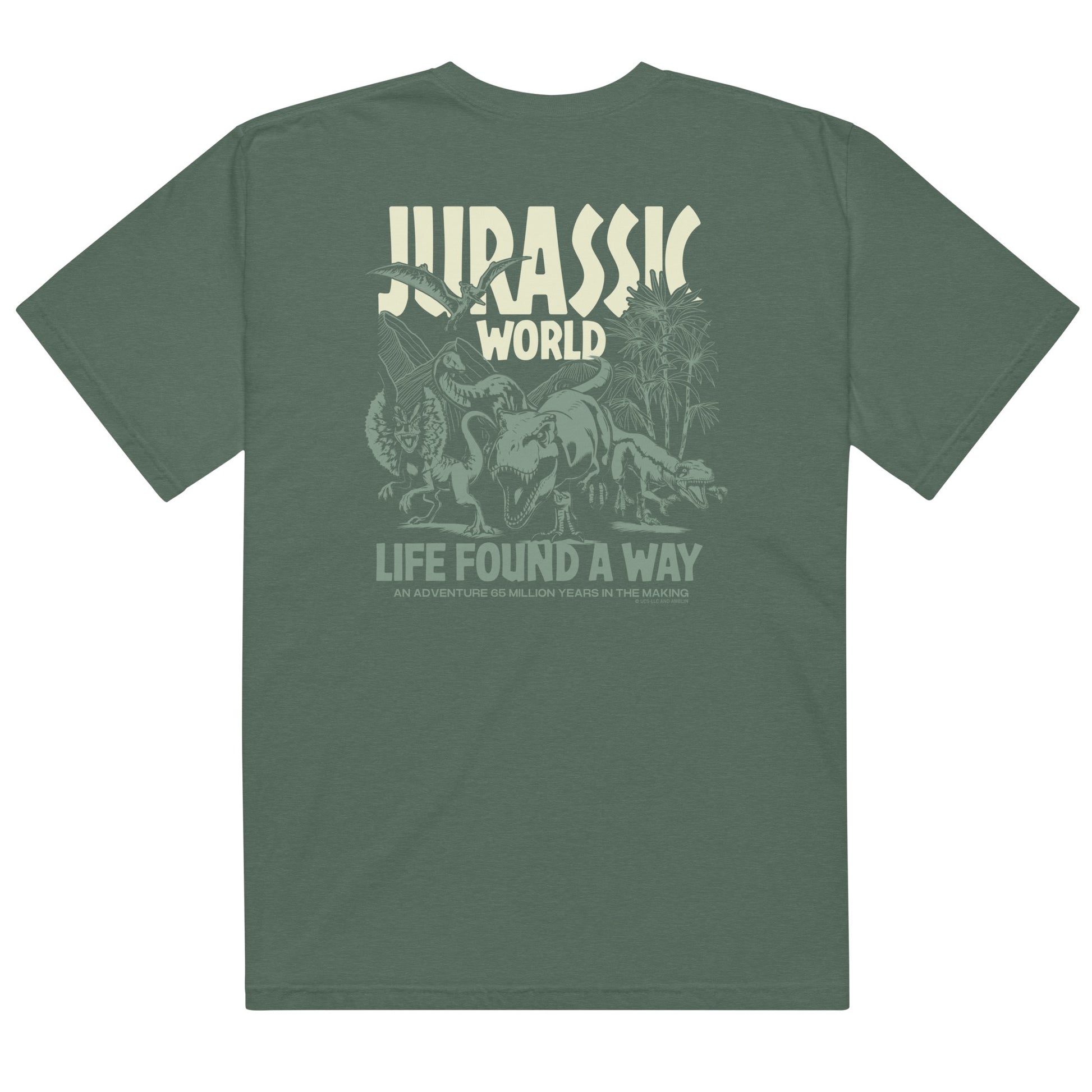 Jurassic World Adventure Comfort Colors T-Shirt Blue Spruce