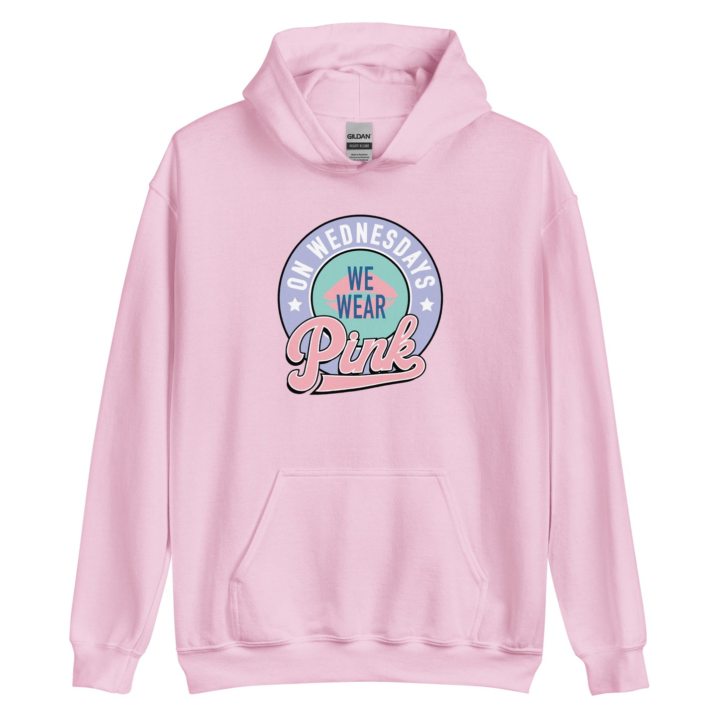Mean Girls On Wednesdays We Wear Pink Hooded Sweatshirt Light Pink