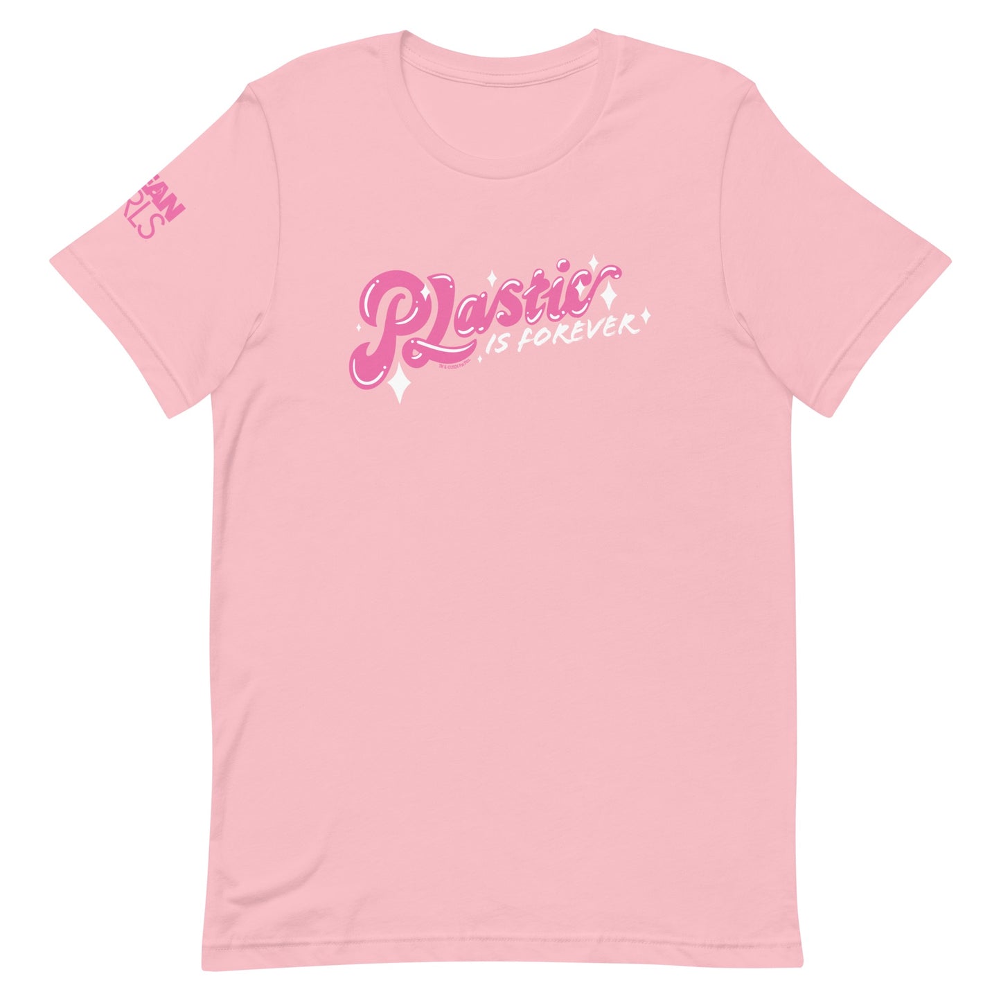 Mean Girls Musical Plastic Is Forever Adult T-Shirt Pink