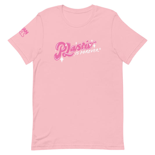 Mean Girls Musical Plastic Is Forever Adult T-Shirt Pink