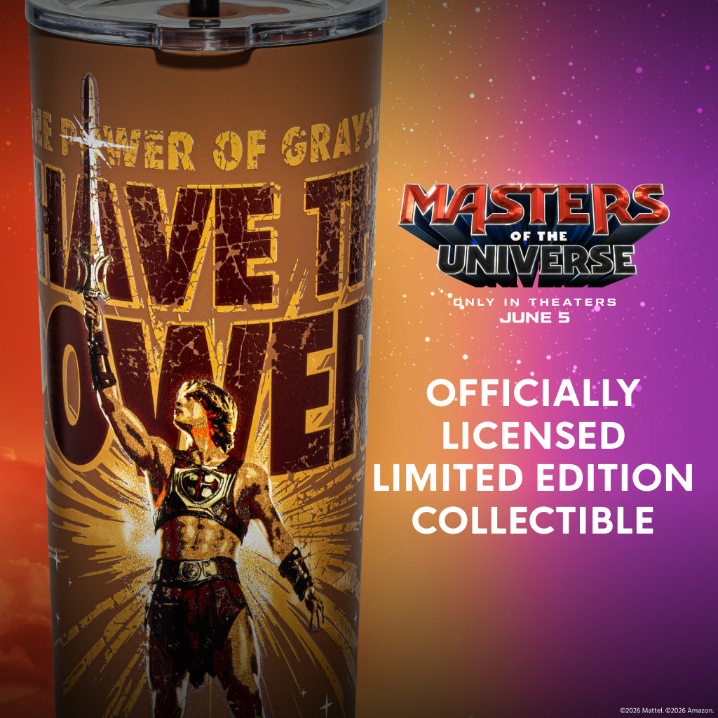 Masters of the Universe insulated cup in a standard car cup holder