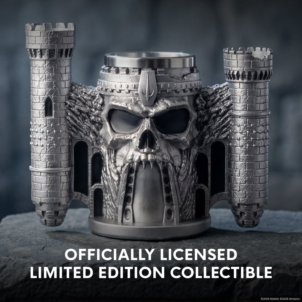 Castle Grayskull sculpted tankard in its premium gift packaging