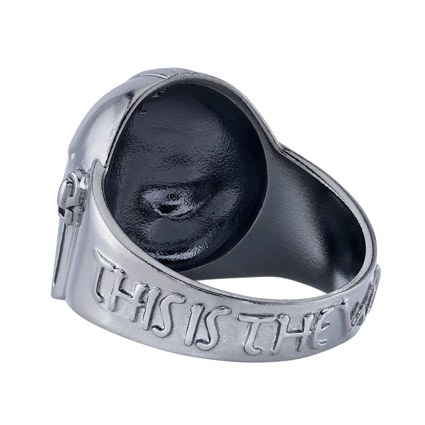 Interior of the Star Wars ring band with This Is The Way engraving