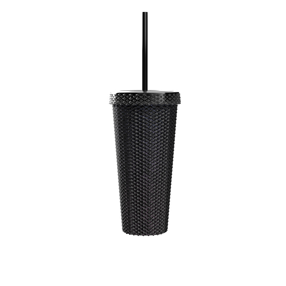 Michael  Black and Silver Diamond Tumbler-3