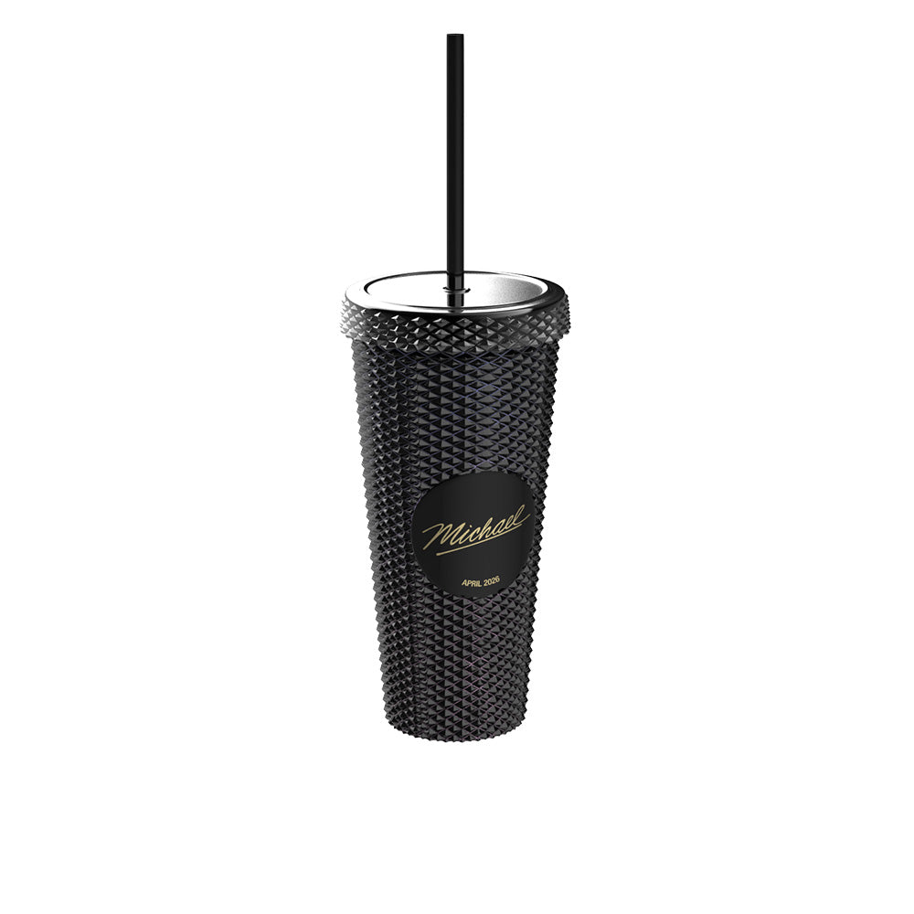 Michael  Black and Silver Diamond Tumbler-2