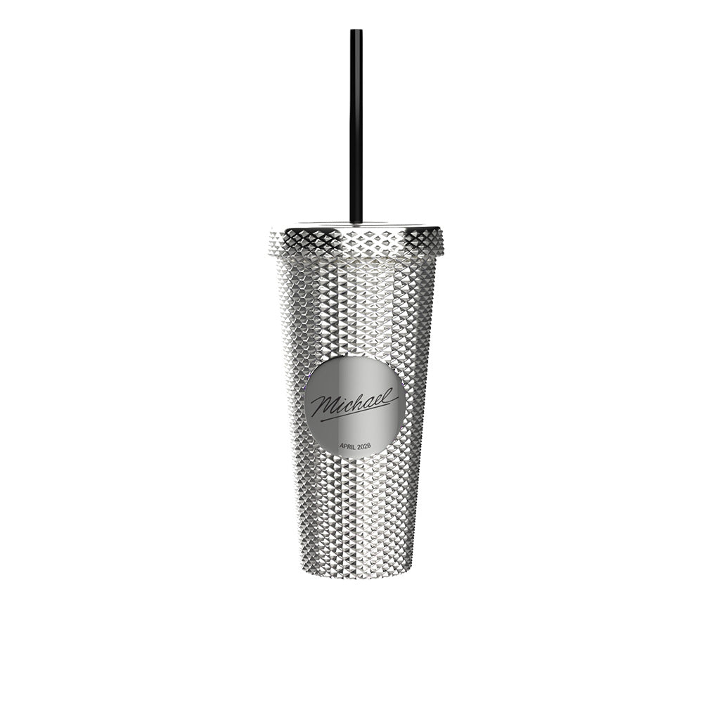 Michael  Black and Silver Diamond Tumbler-6
