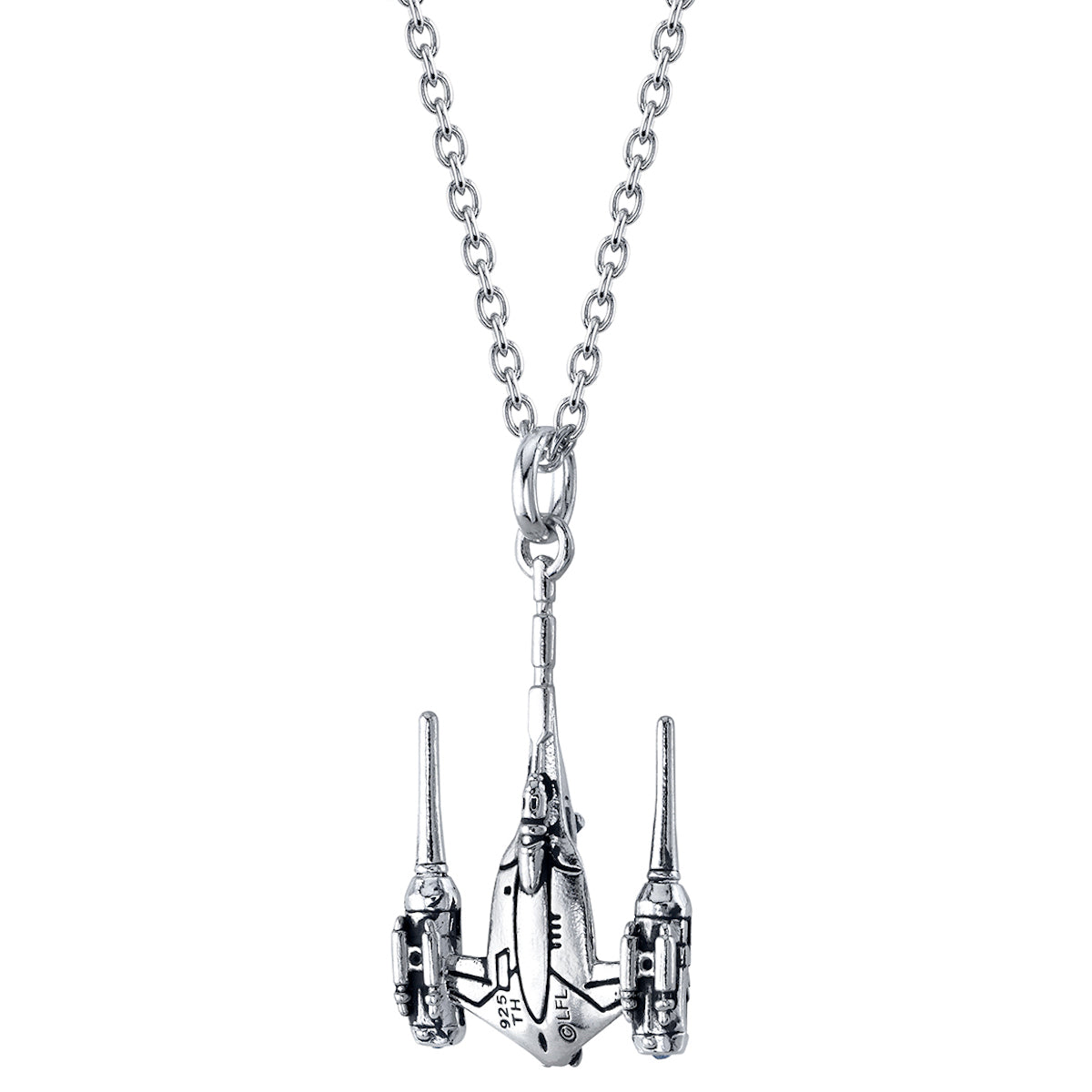 Three-dimensional profile view of the handcrafted N-1 Starfighter jewelry