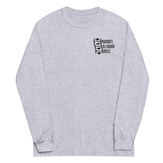 Nope haywood's hollywood horses adult long sleeve t-shirt - sport grey