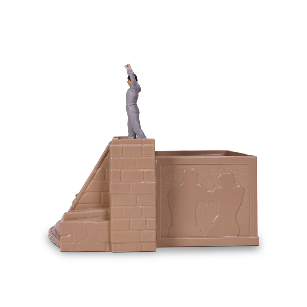 Back view of the Rocky popcorn bucket showing the sturdy plastic construction