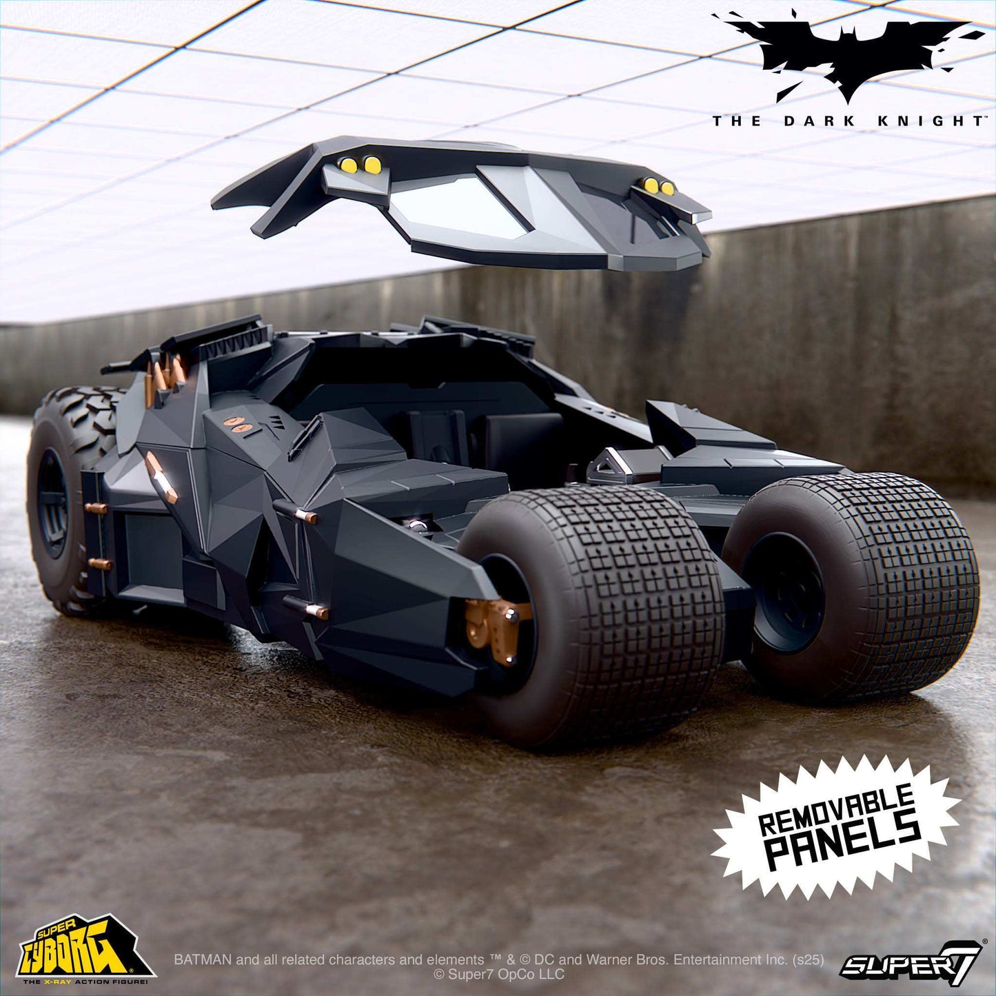 Super7 Batman Super Cyborg vehicle with removable canopy