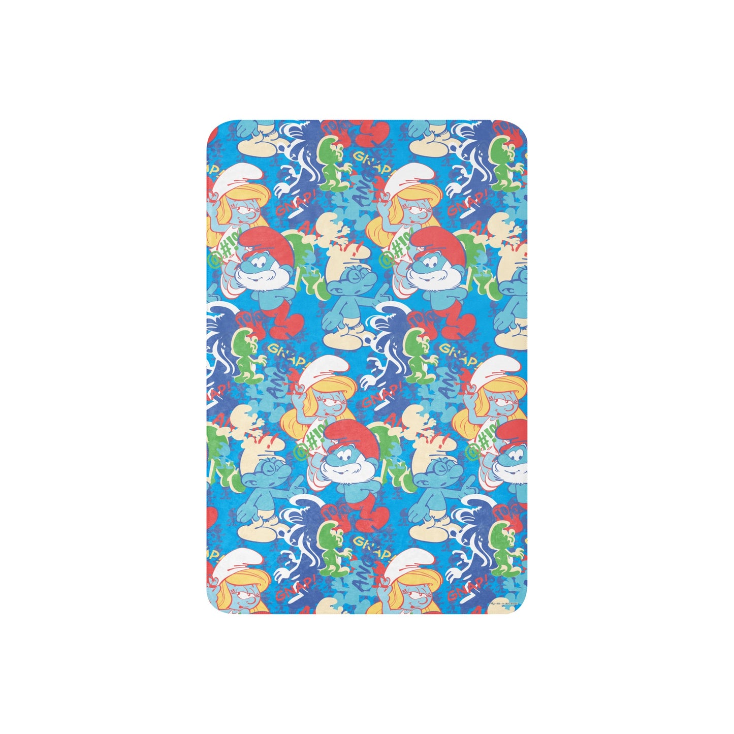 The Smurfs Collage Sherpa Blanket 37 in x 57 in