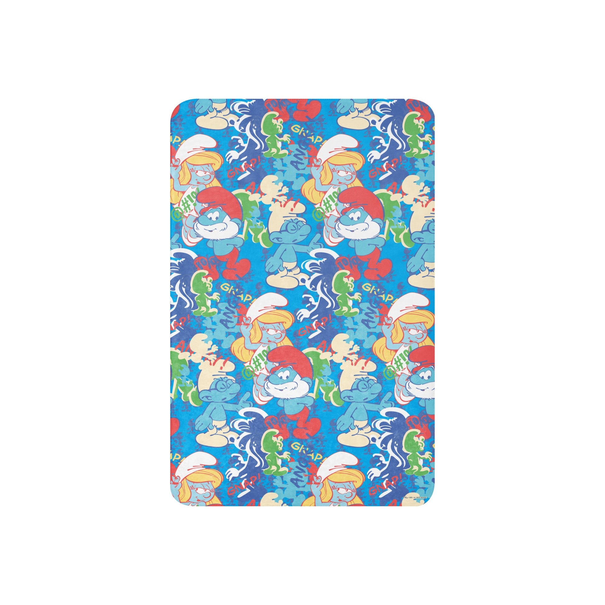 The Smurfs Collage Sherpa Blanket 37 in x 57 in