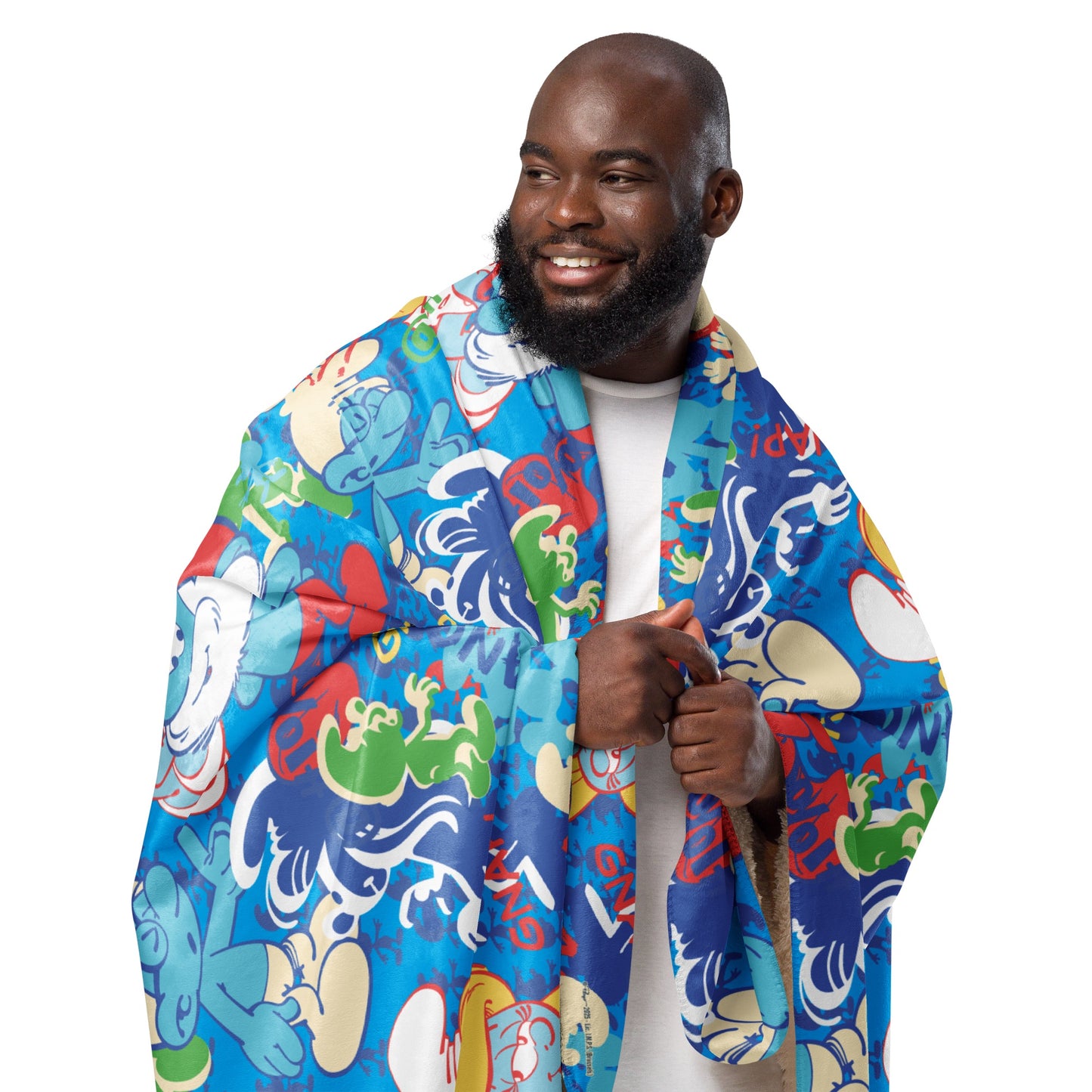 The Smurfs Collage Sherpa Blanket
