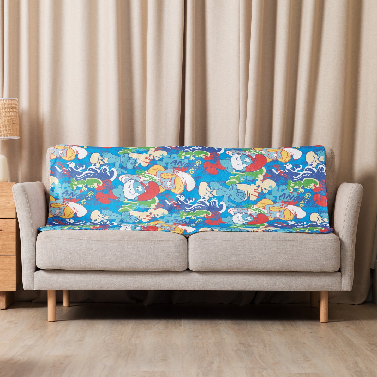 The Smurfs Collage Sherpa Blanket