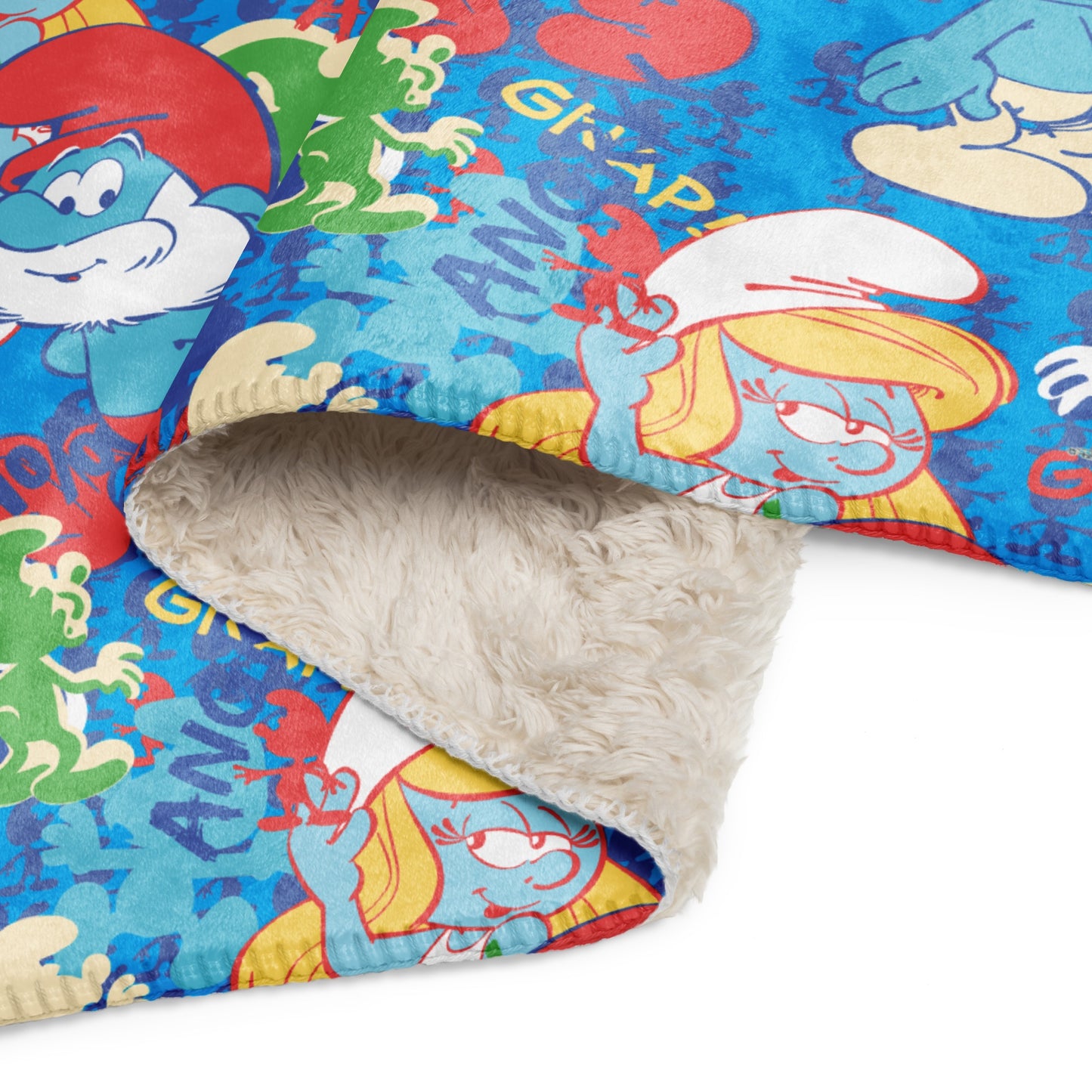 The Smurfs Collage Sherpa Blanket