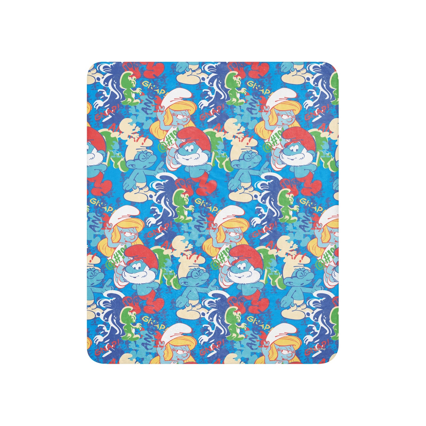 The Smurfs Collage Sherpa Blanket 50 in x 60 in