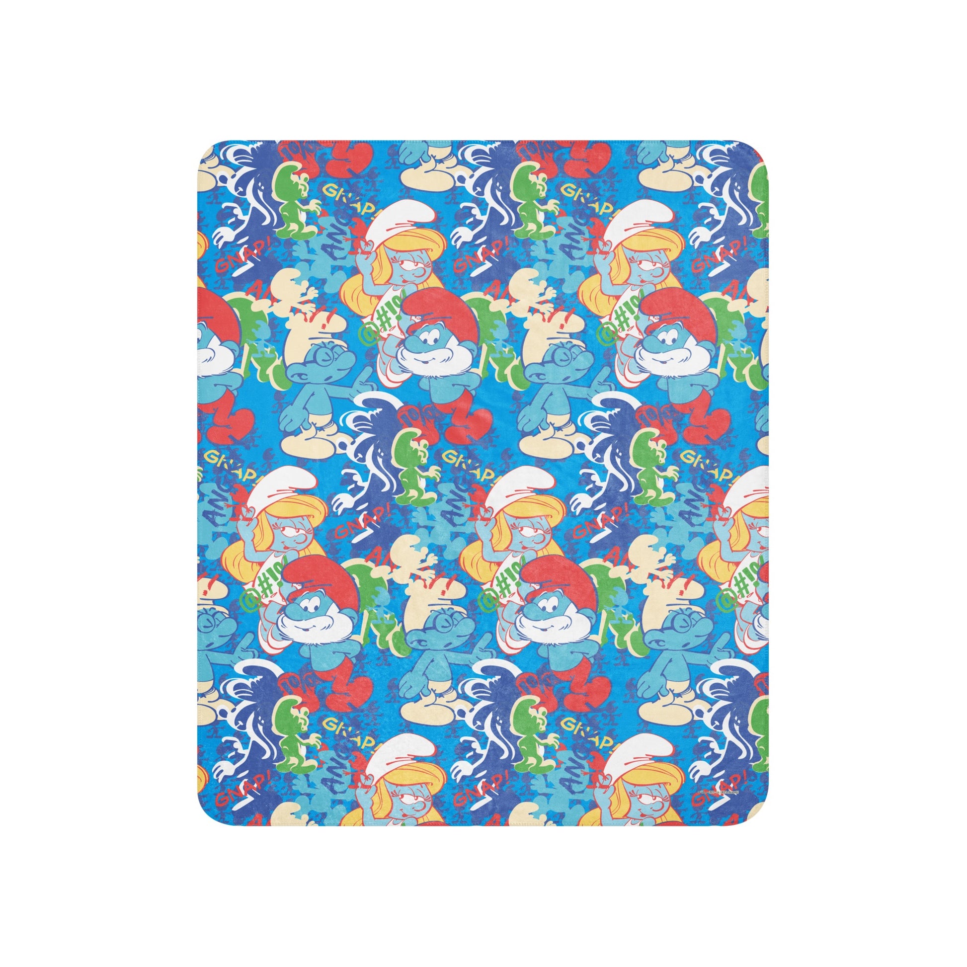 The Smurfs Collage Sherpa Blanket 50 in x 60 in