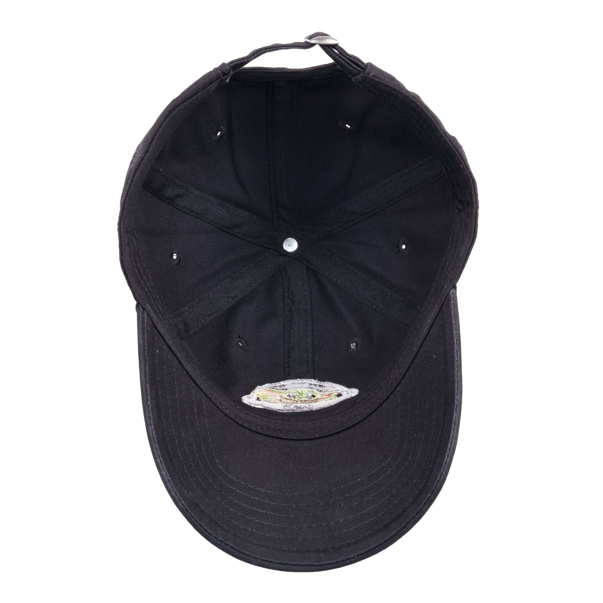 Grogu hovering pram hat on plain background